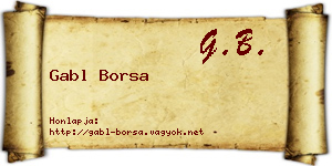 Gabl Borsa névjegykártya